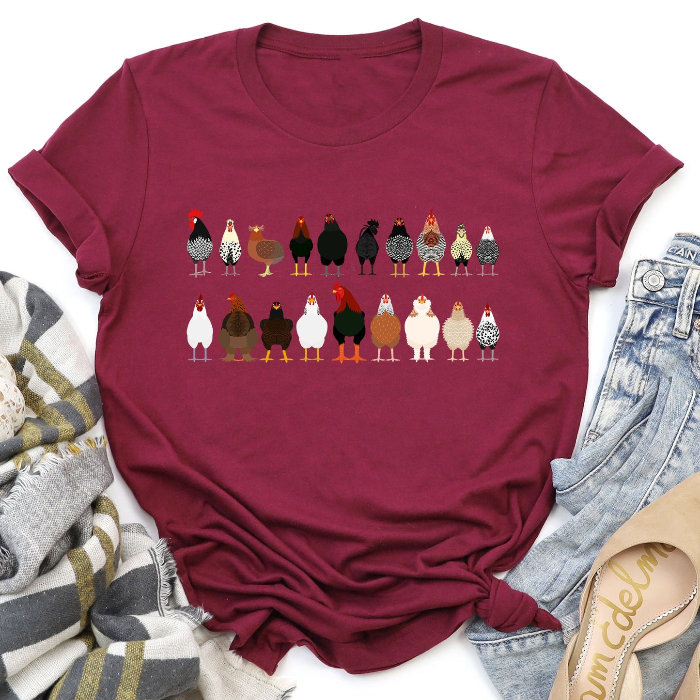 Chicken Lovers Super Soft Tees, Farm Animal Shirts, Illustration, Breeds