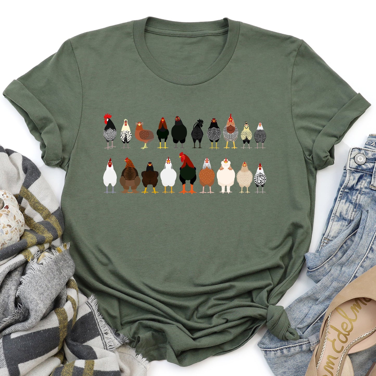 Chicken Lovers Super Soft Tees, Farm Animal Shirts, Illustration, Breeds