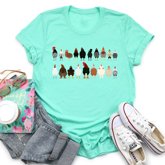 Chicken Lovers Super Soft Tees, Farm Animal Shirts, Illustration, Breeds