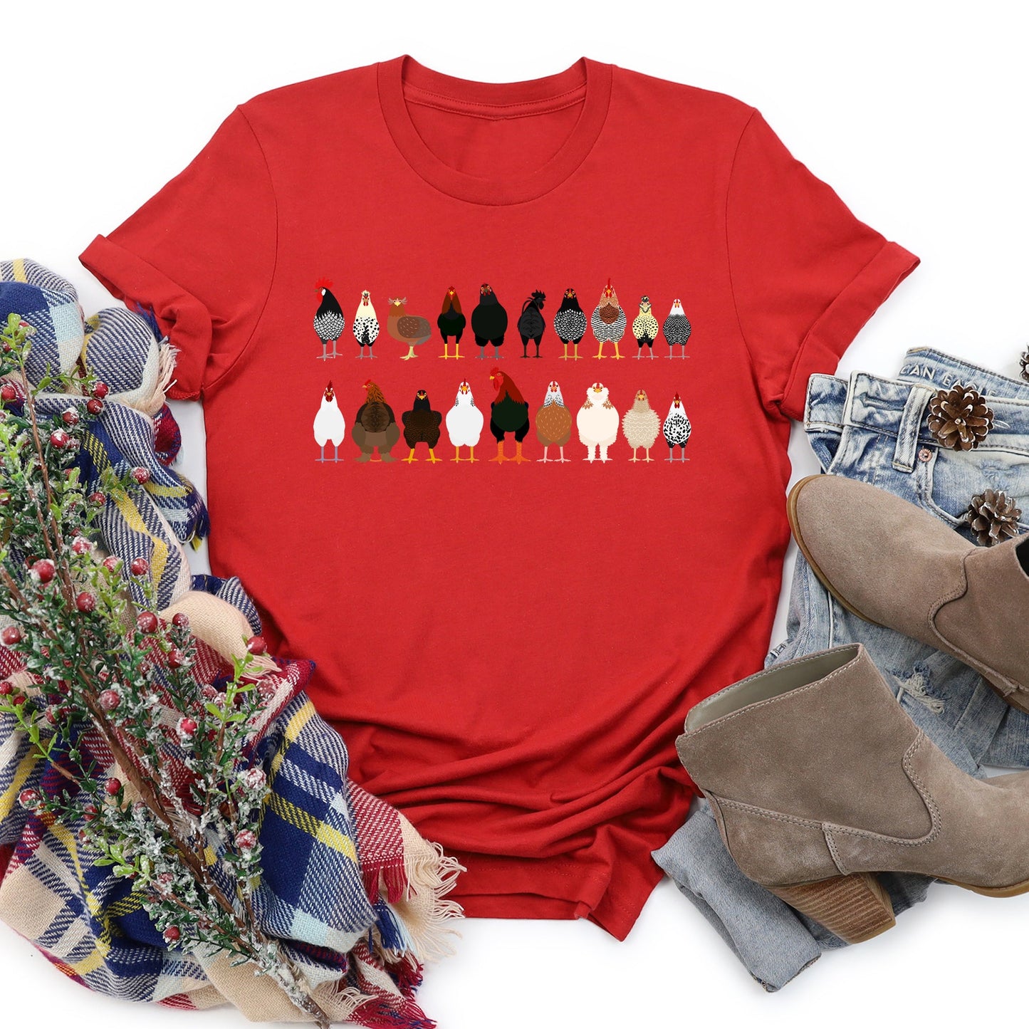 Chicken Lovers Super Soft Tees, Farm Animal Shirts, Illustration, Breeds