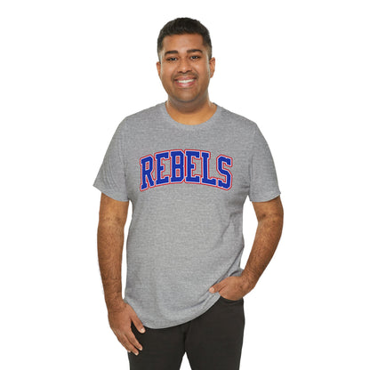 Rebels Collegiate T-Shirt — Red White Blue Team Tee