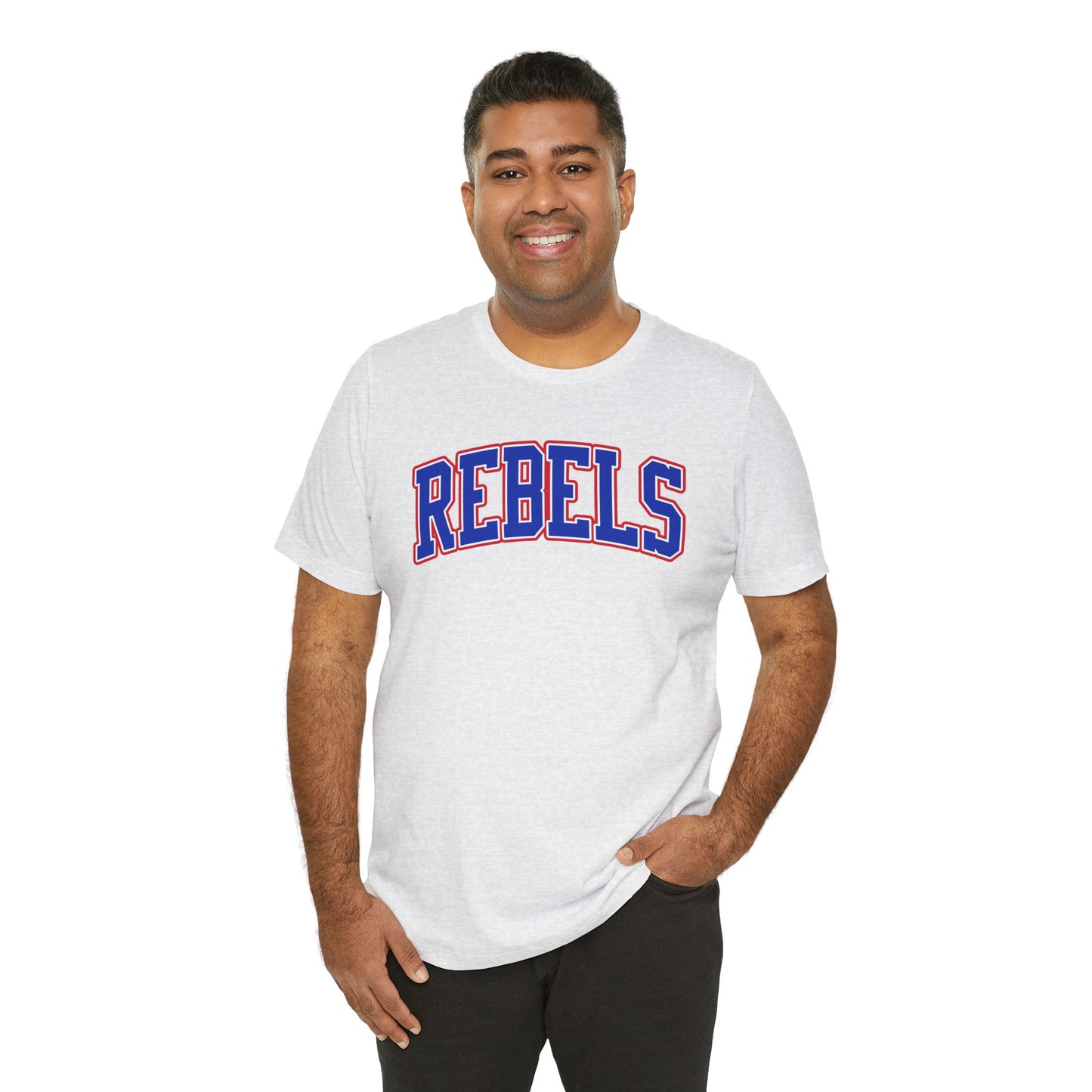 Rebels Collegiate T-Shirt — Red White Blue Team Tee