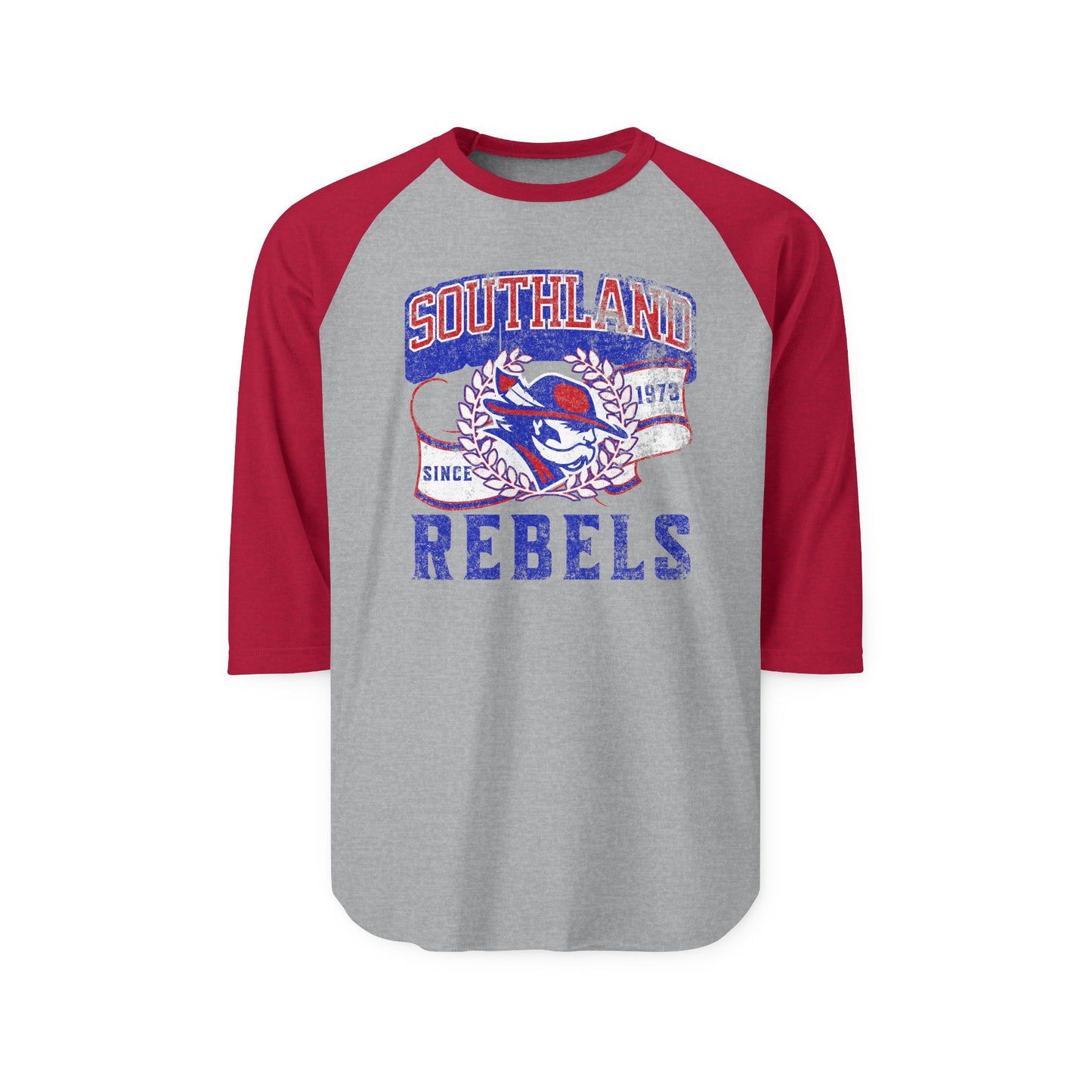 Southland Rebels Raglan Baseball Tee — Vintage School Spirit Shirt