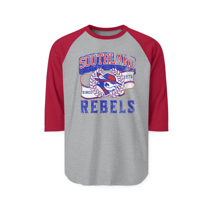 Southland Rebels Raglan Baseball Tee — Vintage School Spirit Shirt