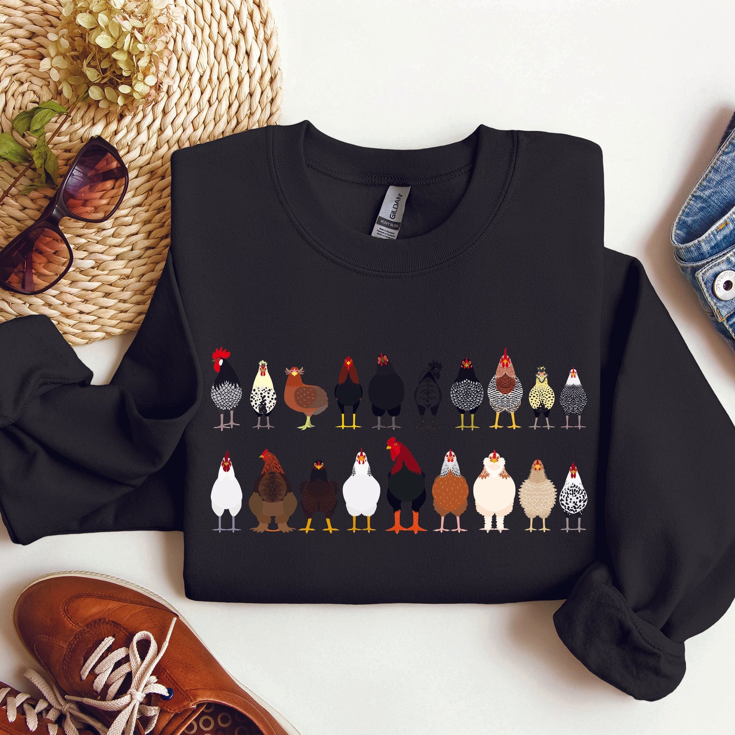 Chicken Breeds Farm Animal Lover Sweatshirt
