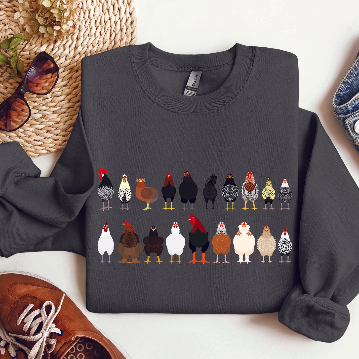 Chicken Breeds Farm Animal Lover Sweatshirt