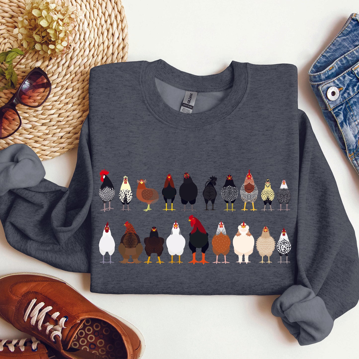 Chicken Breeds Farm Animal Lover Sweatshirt