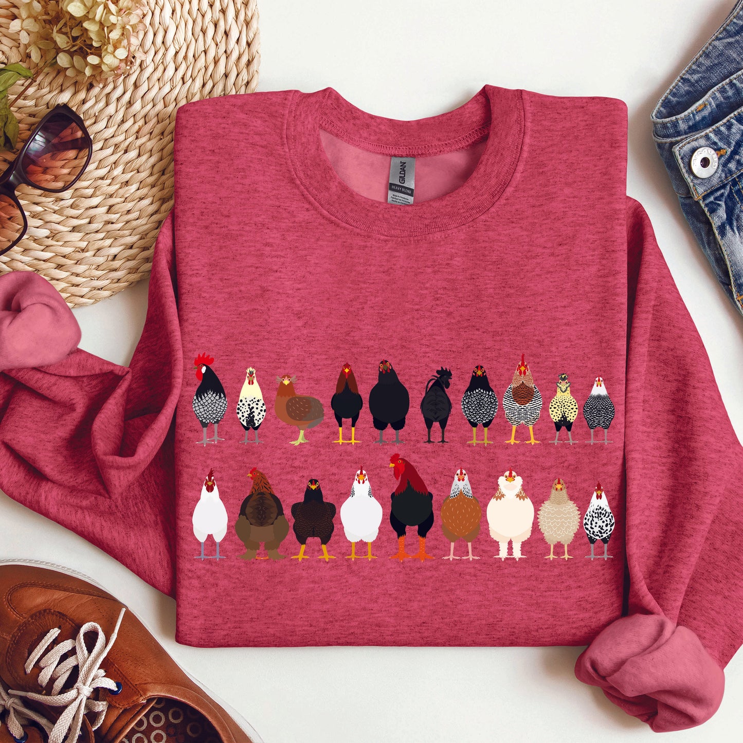 Chicken Breeds Farm Animal Lover Sweatshirt