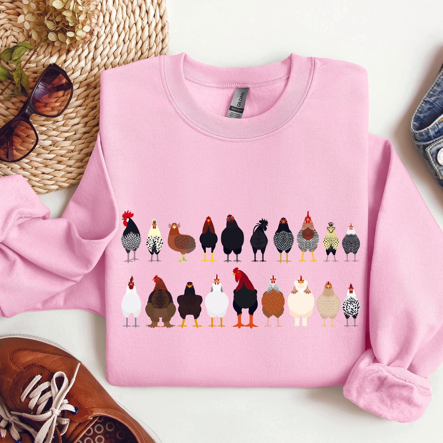 Chicken Breeds Farm Animal Lover Sweatshirt