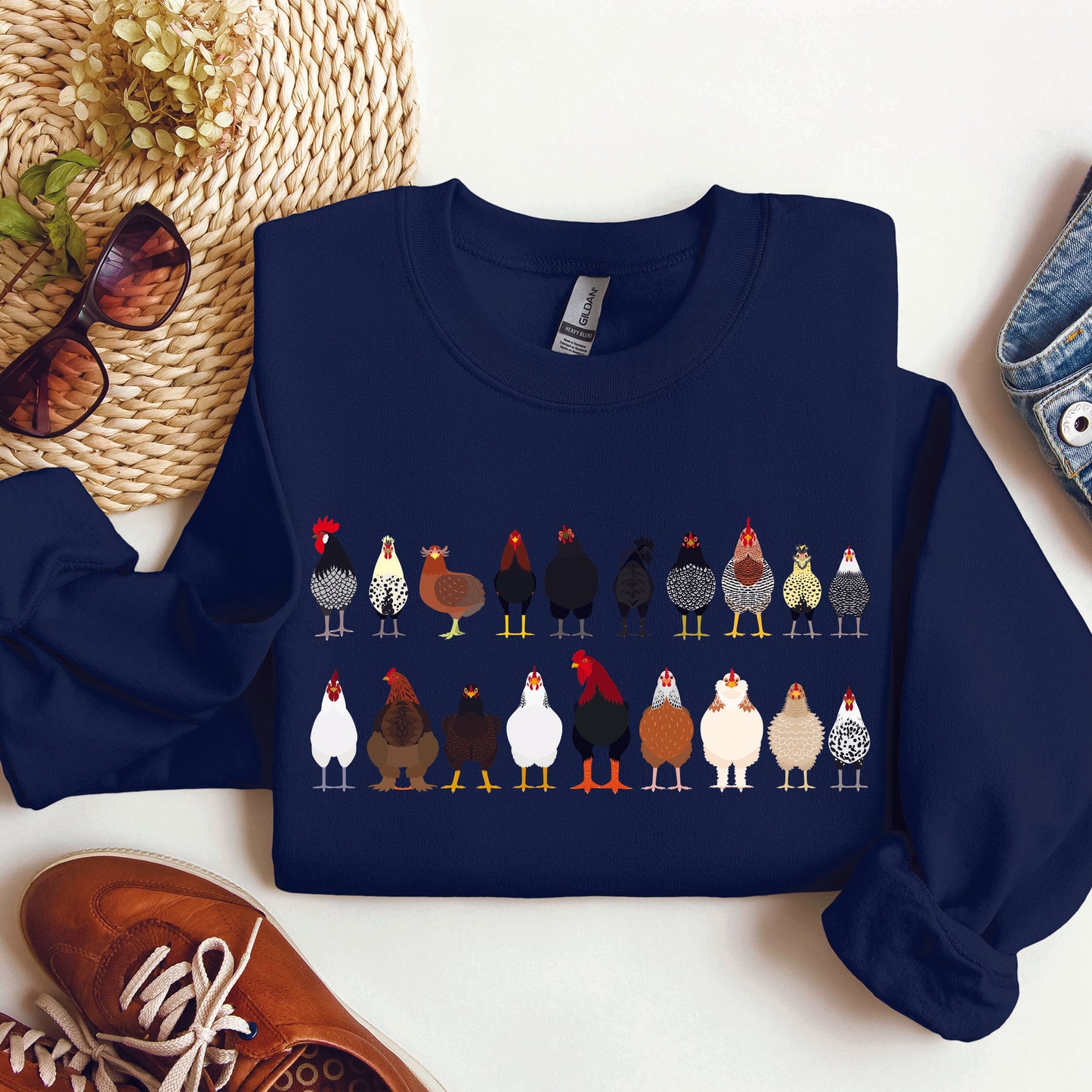Chicken Breeds Farm Animal Lover Sweatshirt