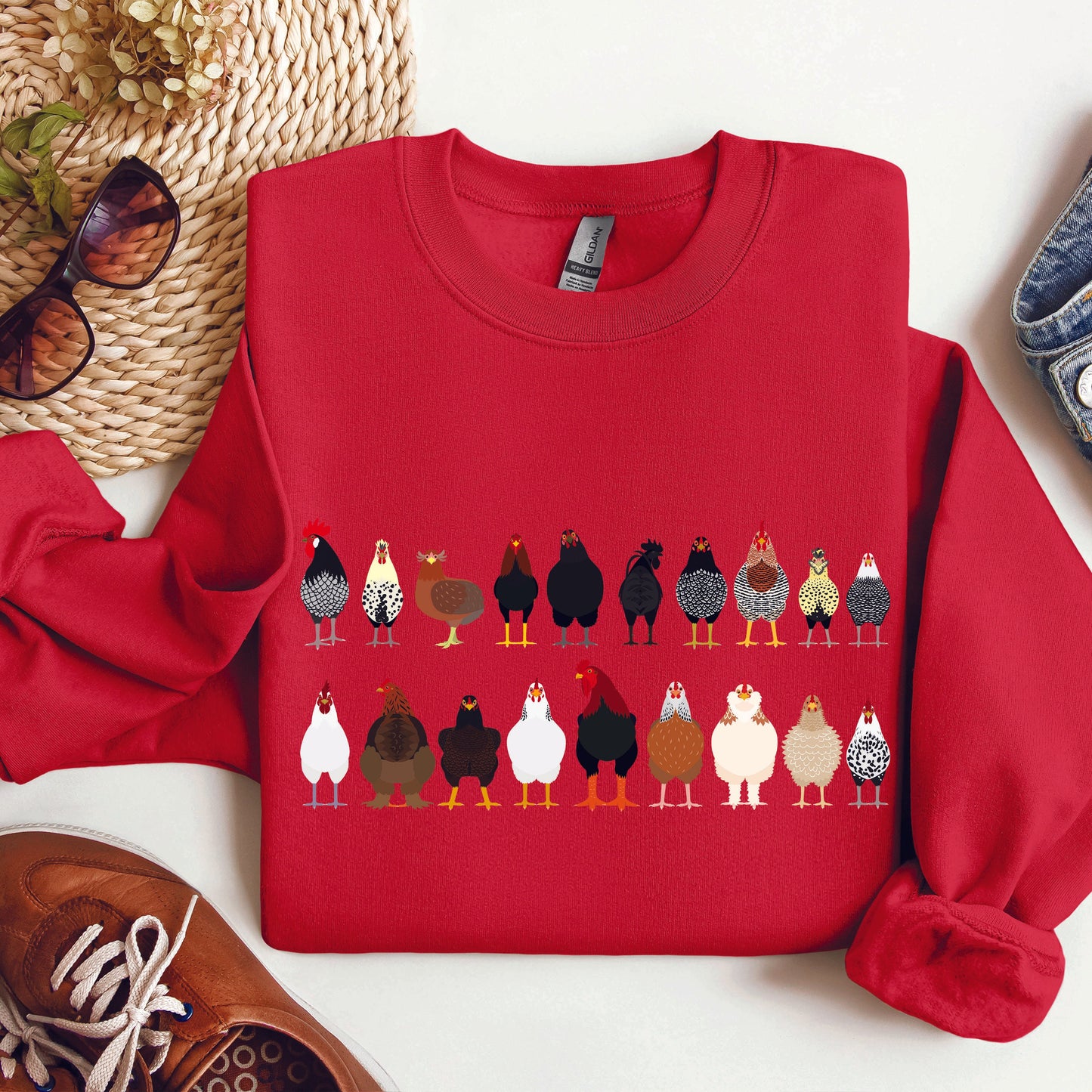 Chicken Breeds Farm Animal Lover Sweatshirt