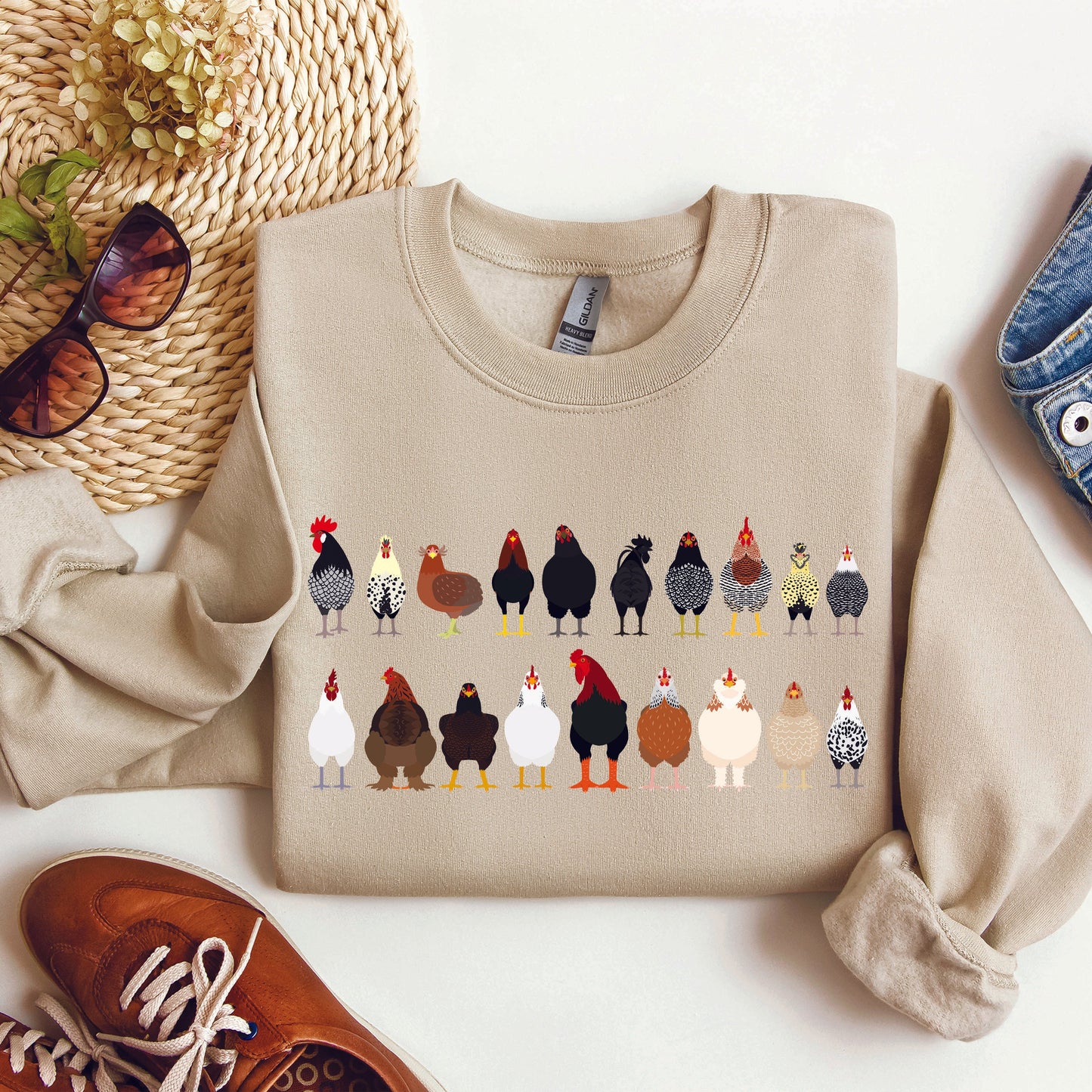 Chicken Breeds Farm Animal Lover Sweatshirt