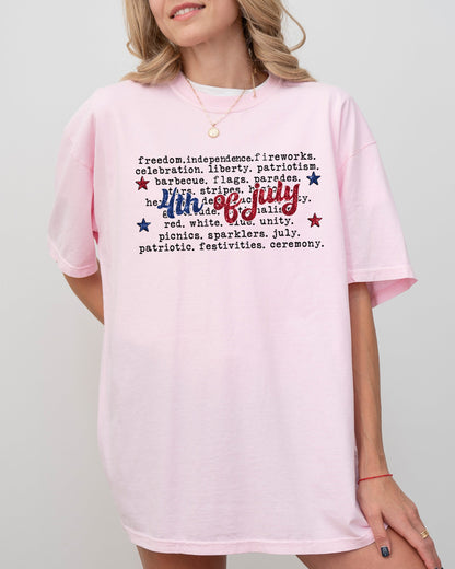 4th of July, America, USA, Retro, Patriotic, Independence Day, Fourth of July Tshirt Comfort Colors T-Shirt