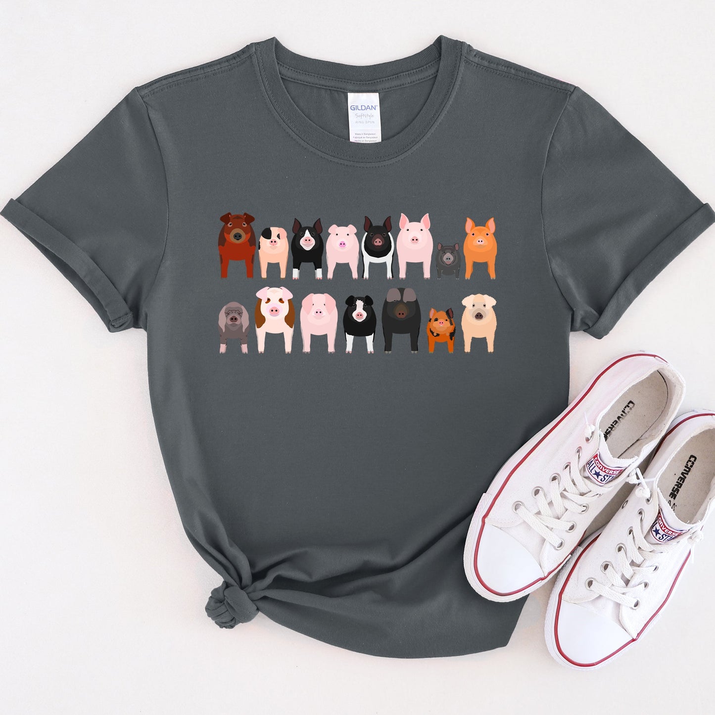 Pig Lovers Super Soft Tees, Farm Animal Shirts, Illustration, Breeds
