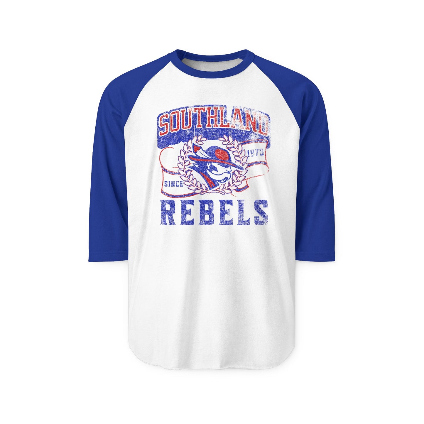 Southland Rebels Raglan Baseball Tee — Vintage School Spirit Shirt