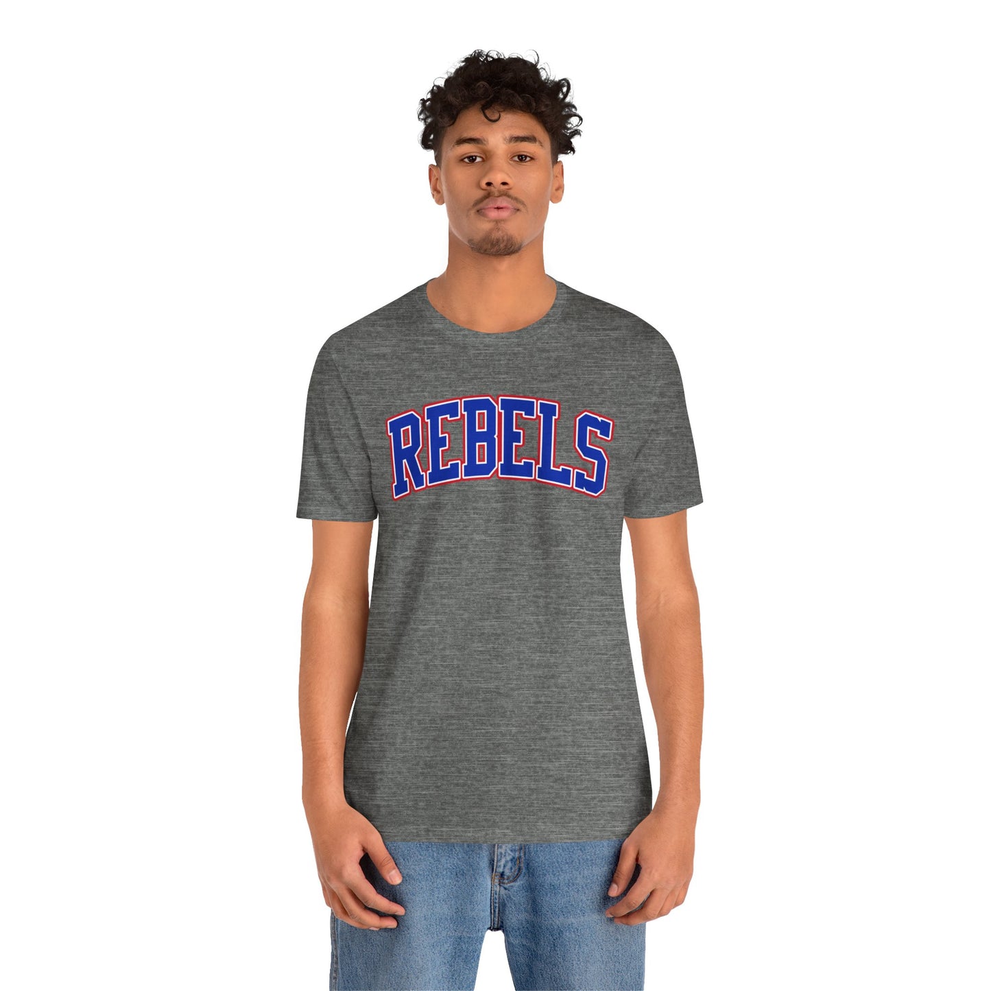 Rebels Collegiate T-Shirt — Red White Blue Team Tee
