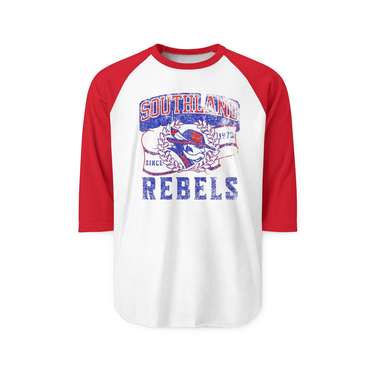 Southland Rebels Raglan Baseball Tee — Vintage School Spirit Shirt