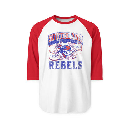 Southland Rebels Raglan Baseball Tee — Vintage School Spirit Shirt