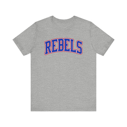 Rebels Collegiate T-Shirt — Red White Blue Team Tee