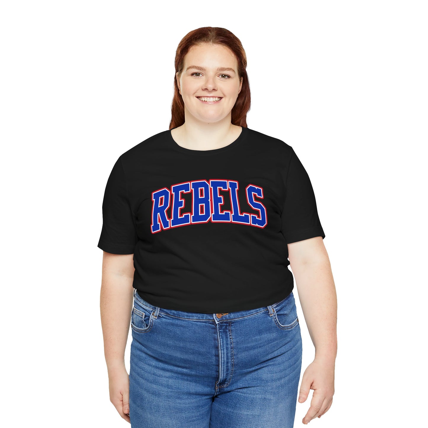 Rebels Collegiate T-Shirt — Red White Blue Team Tee