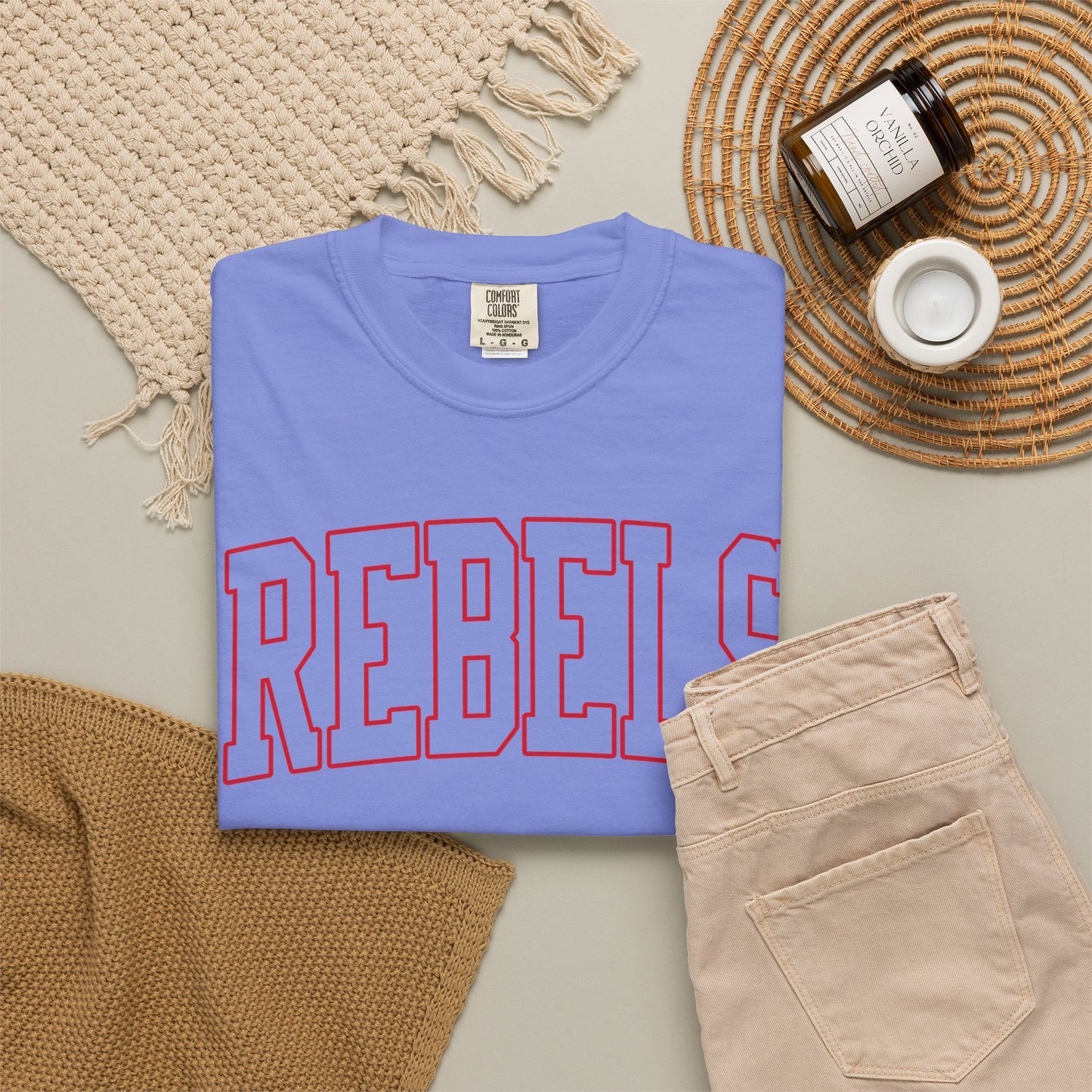 Arched Red Rebels - Comfort Colors Tee