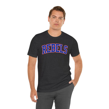 Rebels Collegiate T-Shirt — Red White Blue Team Tee