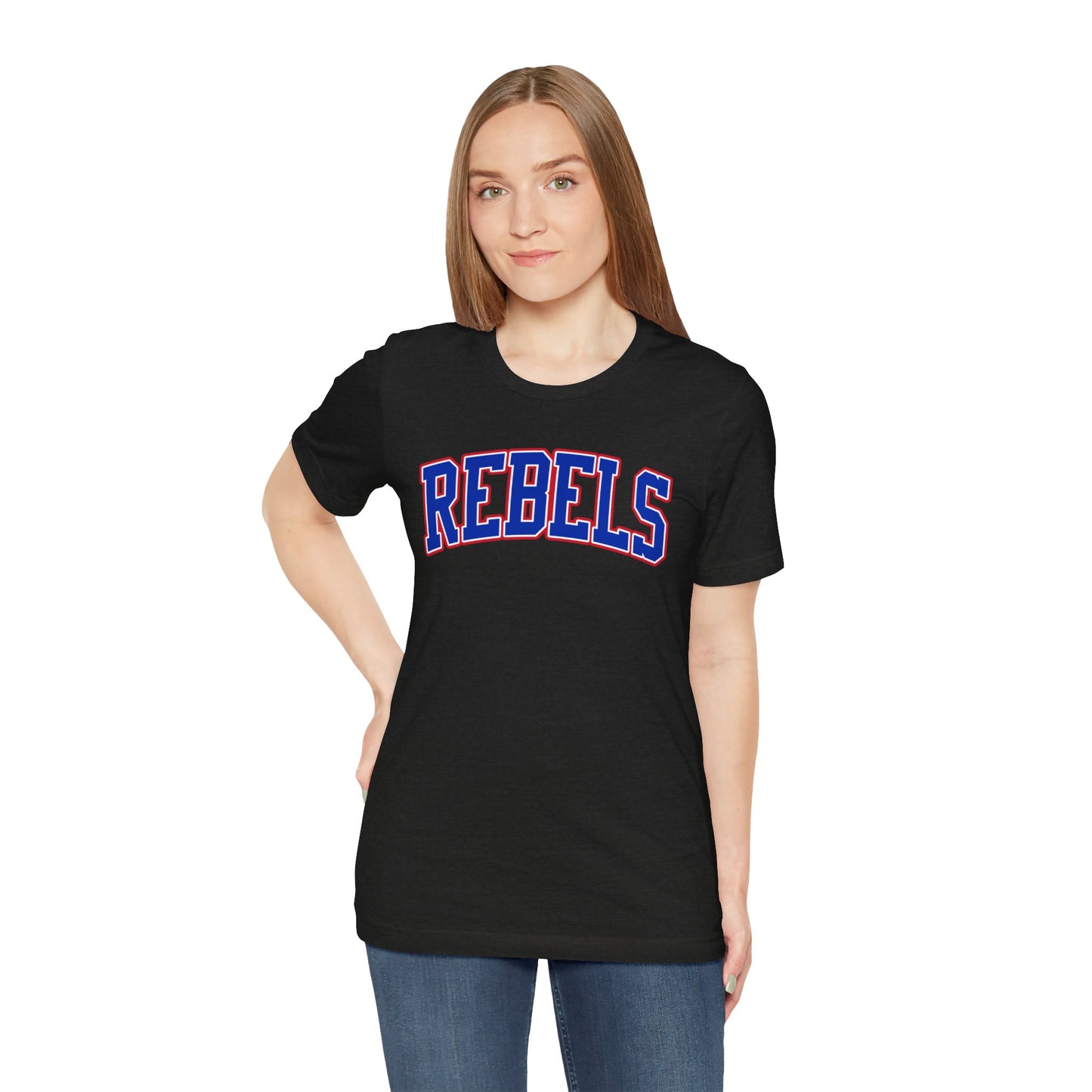 Rebels Collegiate T-Shirt — Red White Blue Team Tee