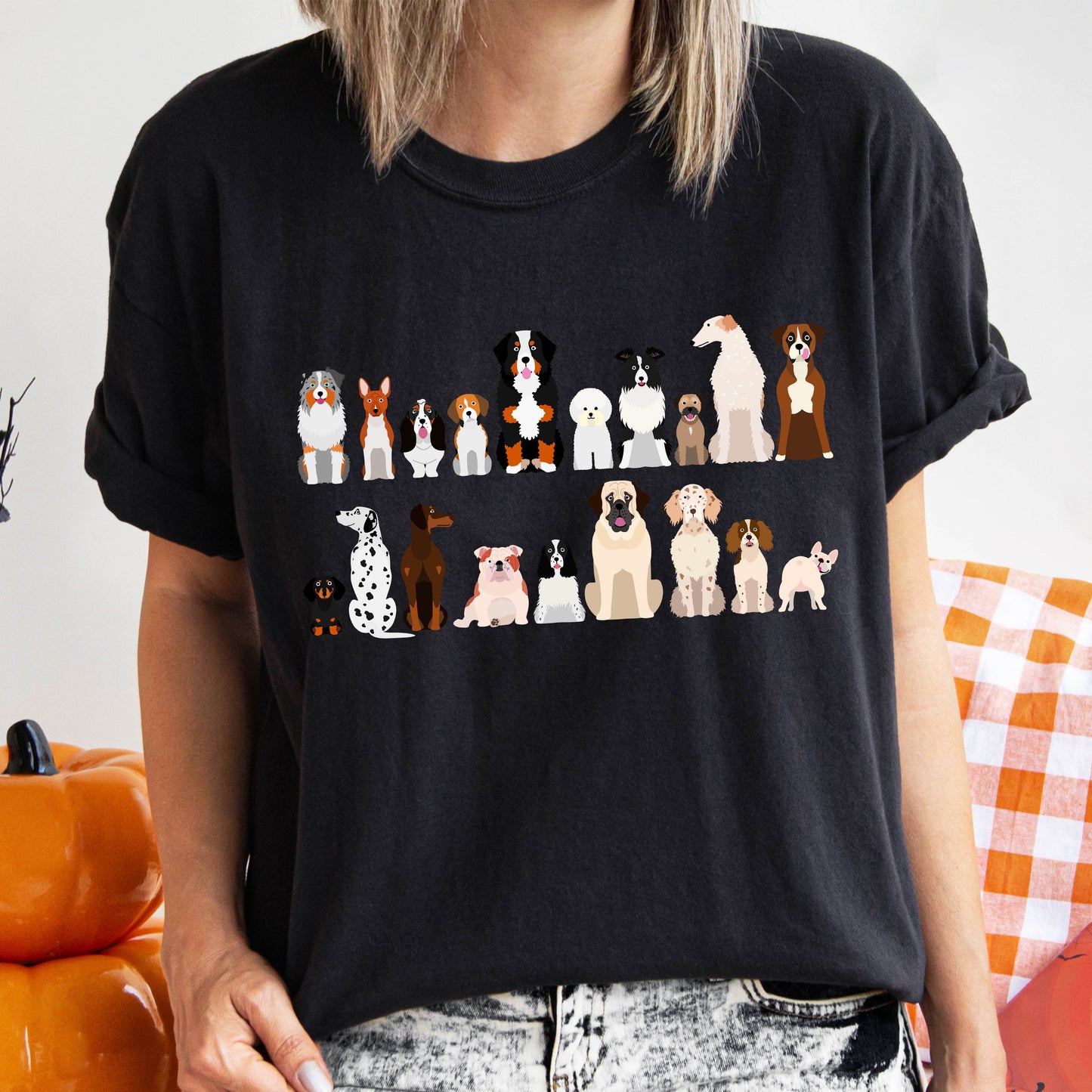 Dog Lovers Comfort Color Tees, Farm Animal Shirts, Illustration, Breeds, Pet Comfort Colors T-Shirt