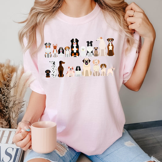 Dog Lovers Comfort Color Tees, Farm Animal Shirts, Illustration, Breeds, Pet Comfort Colors T-Shirt