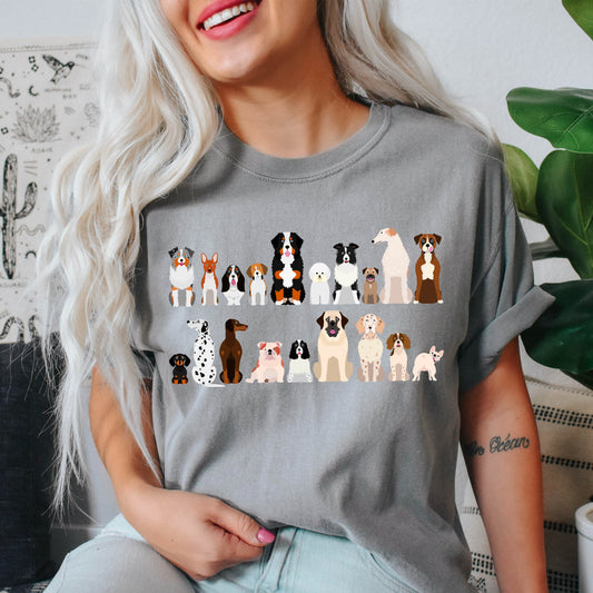 Dog Lovers Comfort Color Tees, Farm Animal Shirts, Illustration, Breeds, Pet Comfort Colors T-Shirt