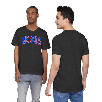 Rebels Collegiate T-Shirt — Red White Blue Team Tee