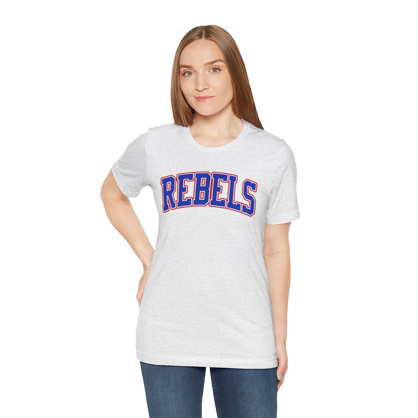 Rebels Collegiate T-Shirt — Red White Blue Team Tee