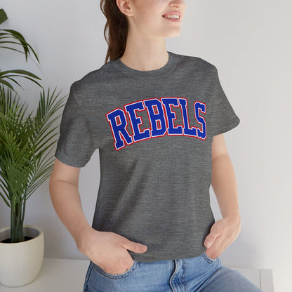 Rebels Collegiate T-Shirt — Red White Blue Team Tee