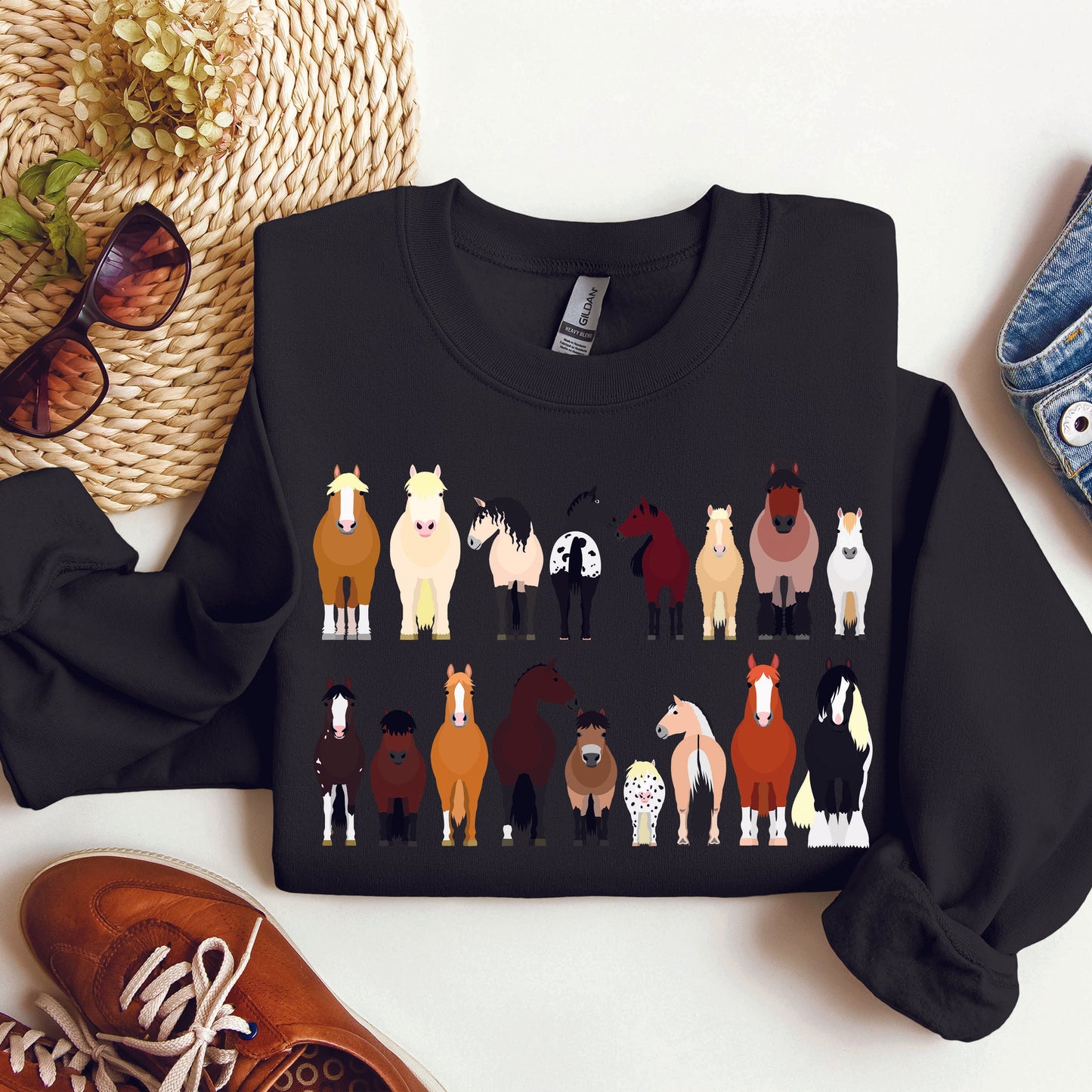 Horse Breeds Farm Animal Lover Sweatshirt