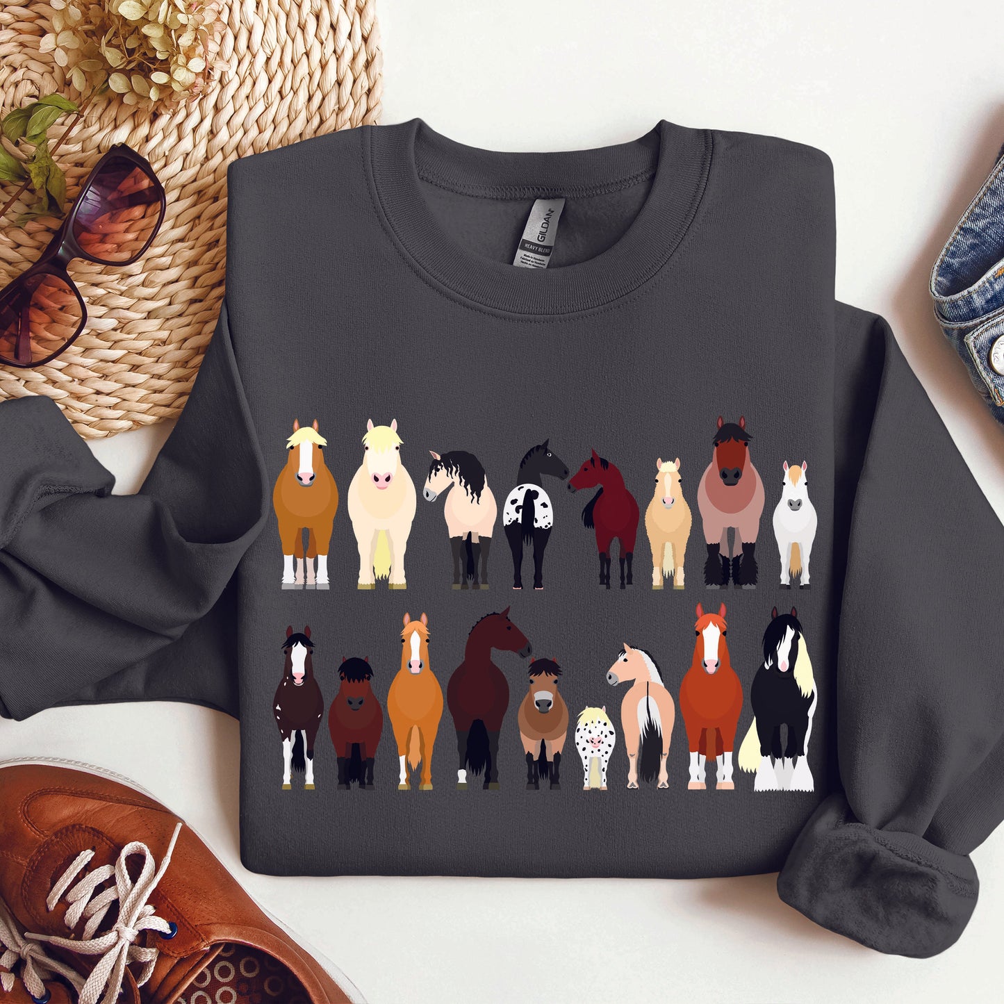 Horse Breeds Farm Animal Lover Sweatshirt
