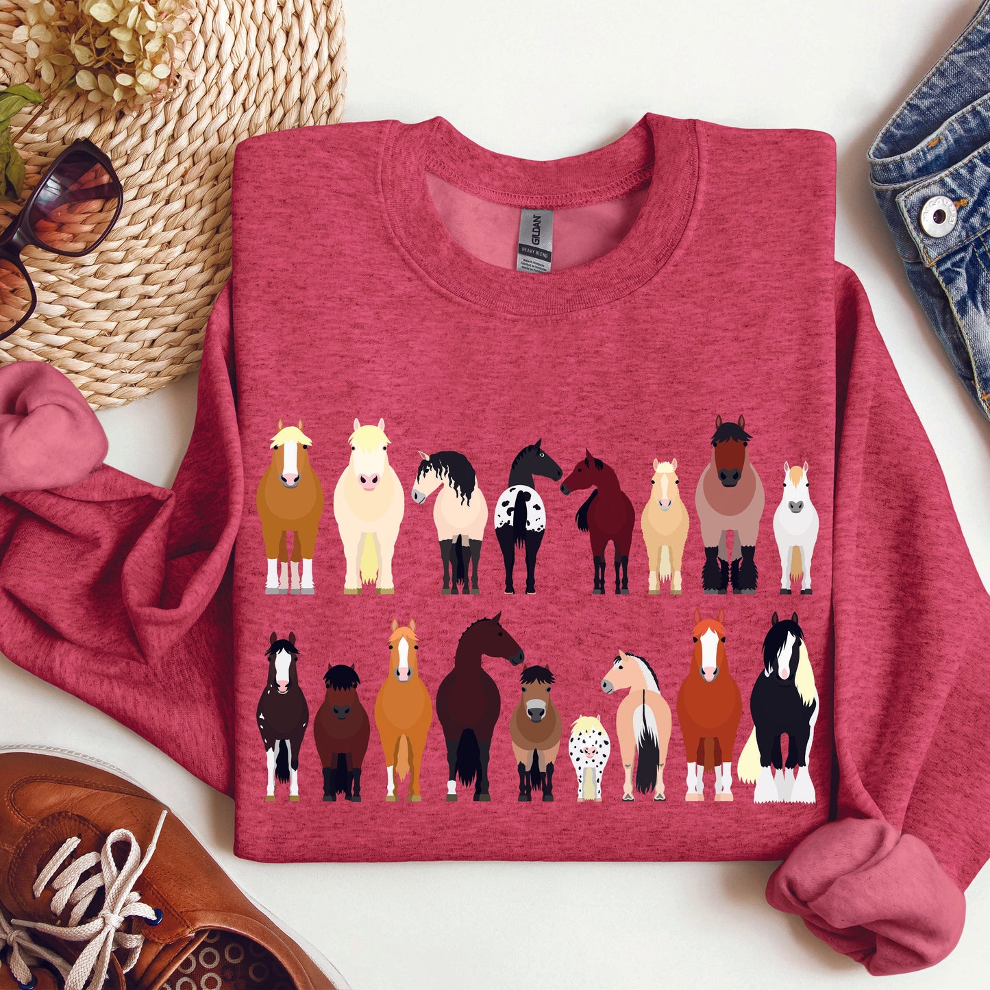 Horse Breeds Farm Animal Lover Sweatshirt
