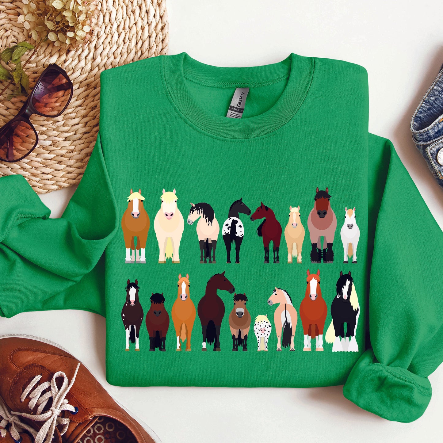 Horse Breeds Farm Animal Lover Sweatshirt