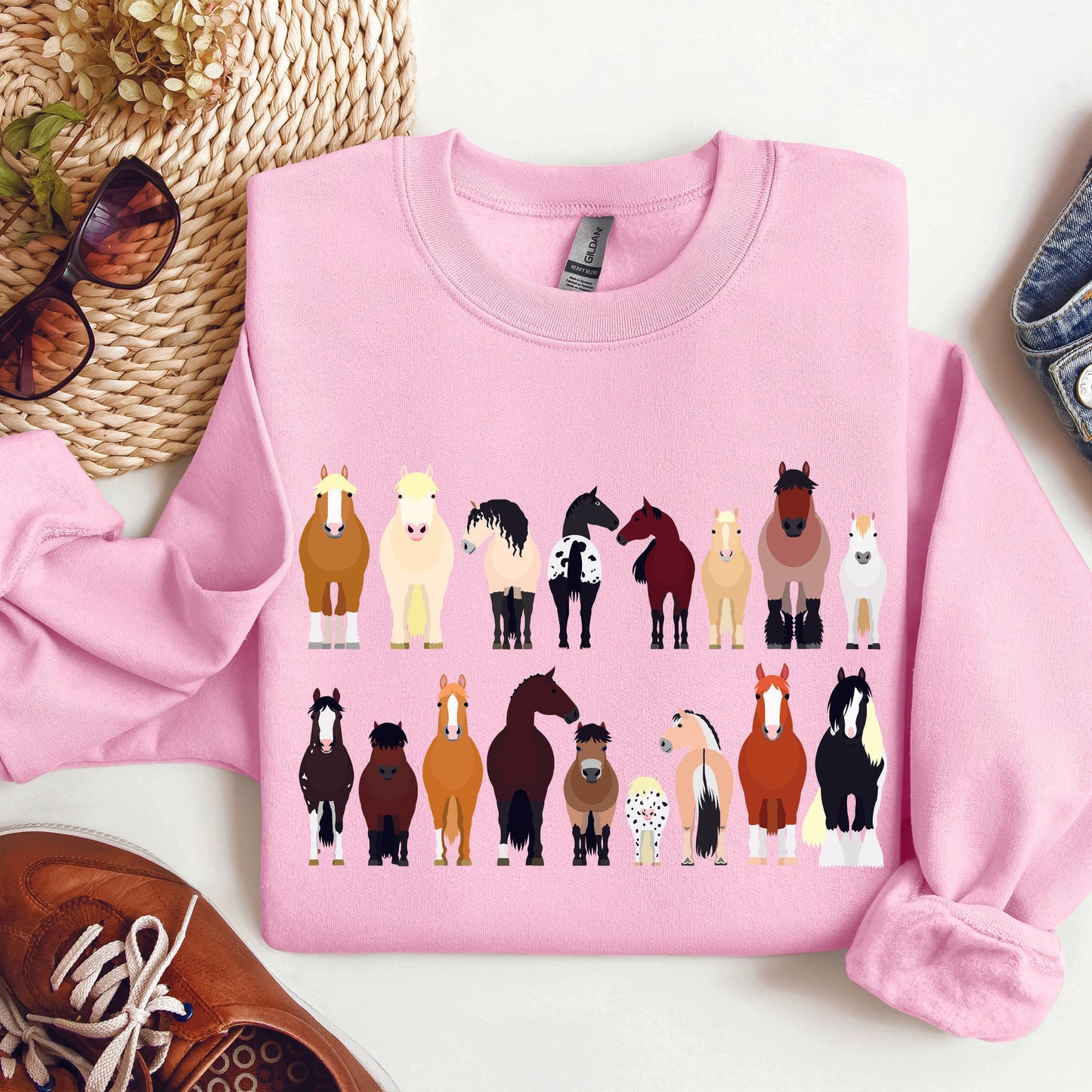 Horse Breeds Farm Animal Lover Sweatshirt
