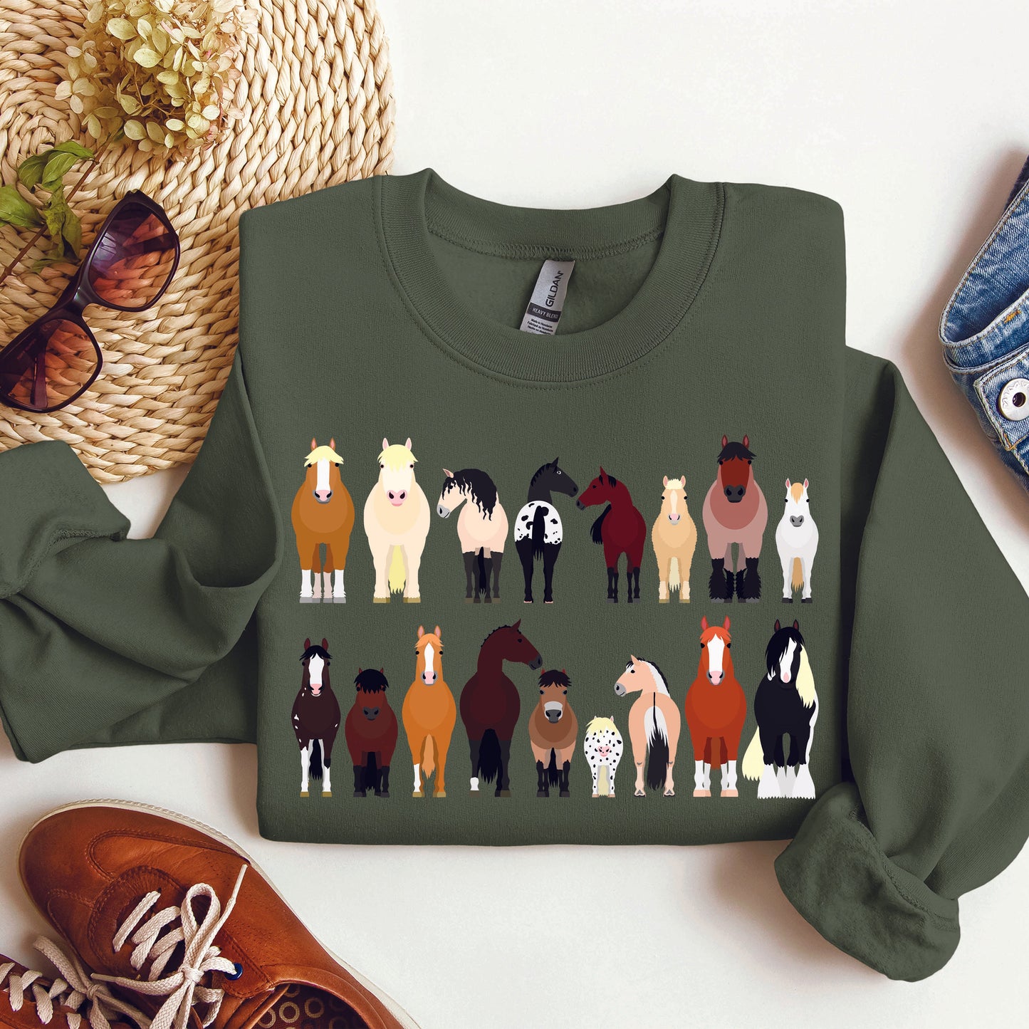 Horse Breeds Farm Animal Lover Sweatshirt
