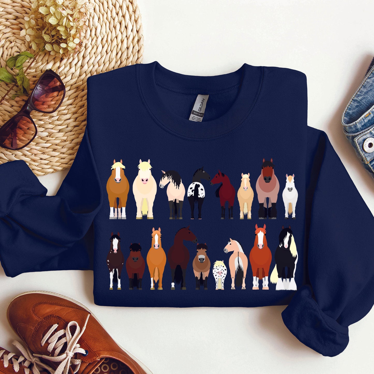 Horse Breeds Farm Animal Lover Sweatshirt