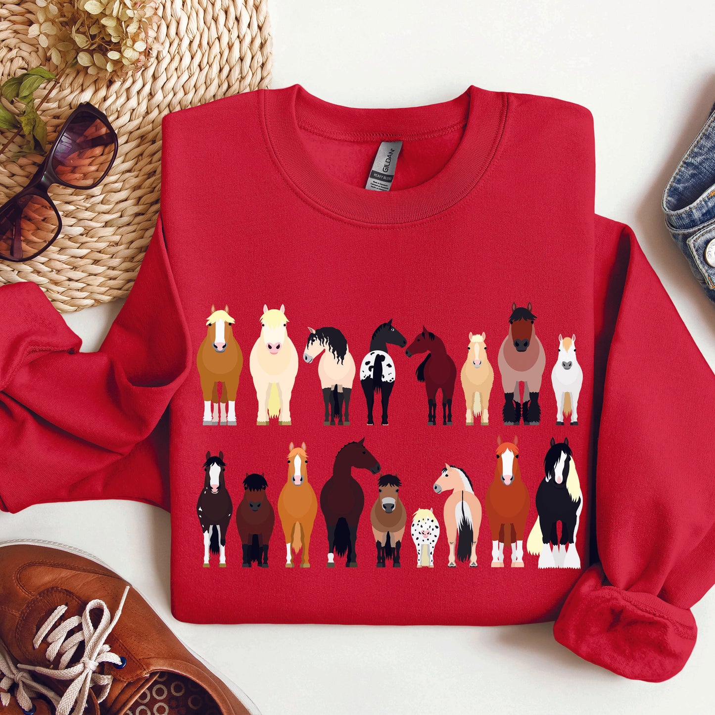 Horse Breeds Farm Animal Lover Sweatshirt
