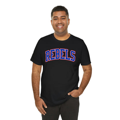 Rebels Collegiate T-Shirt — Red White Blue Team Tee