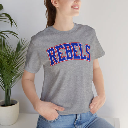 Rebels Collegiate T-Shirt — Red White Blue Team Tee