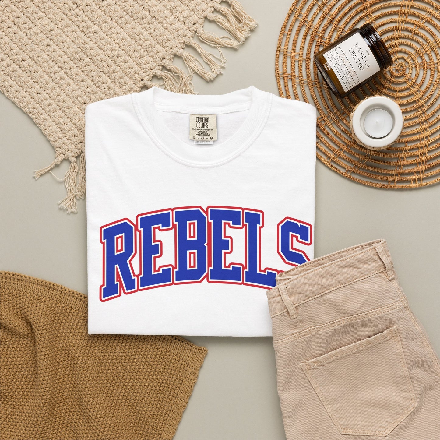 Arched Tri-Color Rebels - Comfort Color Tee