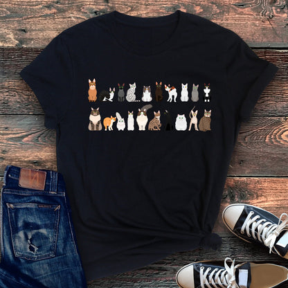 Cat Lovers Super Soft Tees, Pet Animal Shirts, Illustration, Breeds