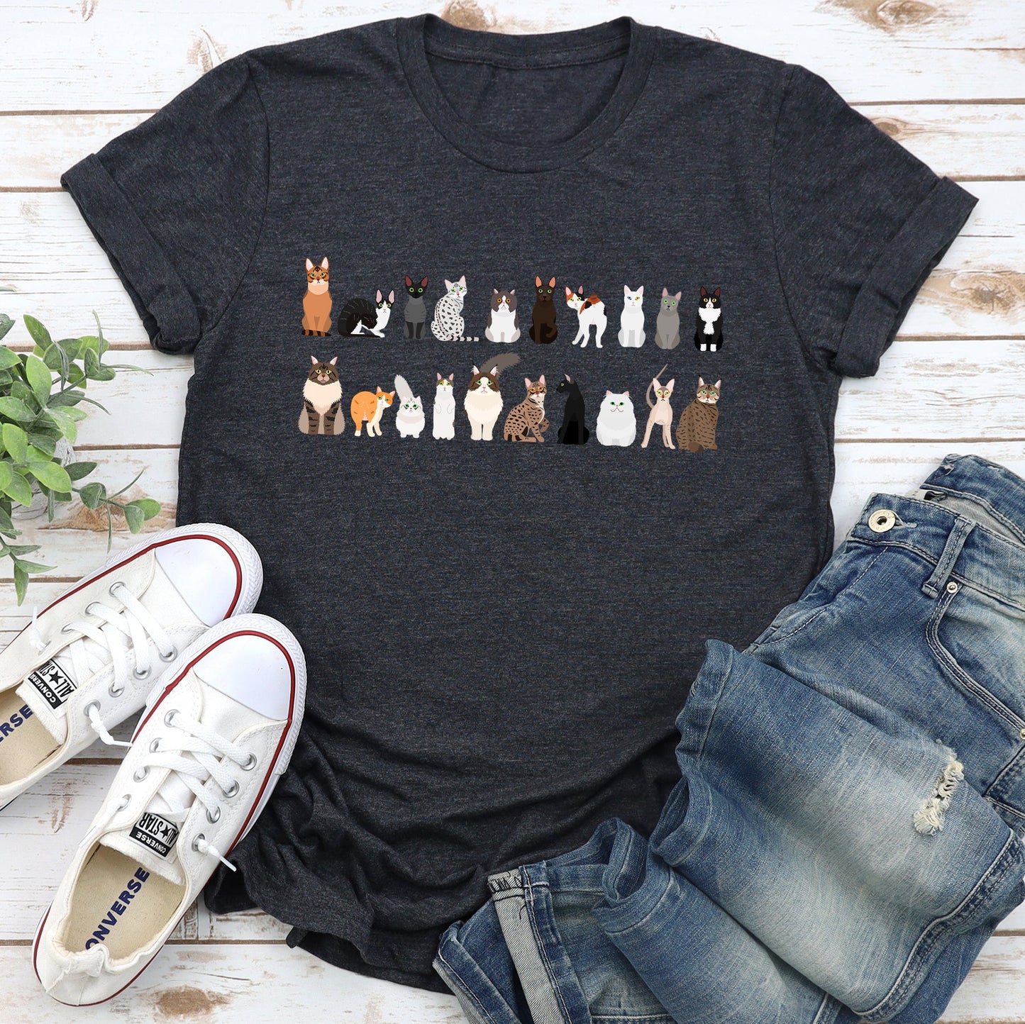 Cat Lovers Super Soft Tees, Pet Animal Shirts, Illustration, Breeds