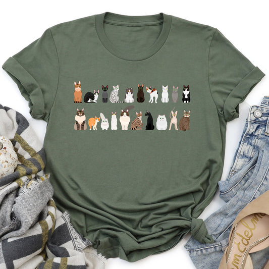 Cat Lovers Super Soft Tees, Pet Animal Shirts, Illustration, Breeds