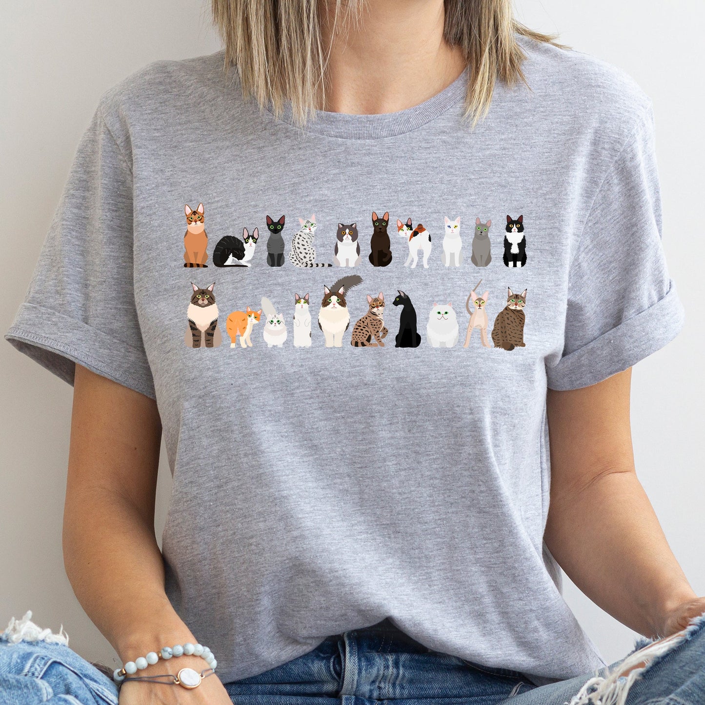 Cat Lovers Super Soft Tees, Pet Animal Shirts, Illustration, Breeds