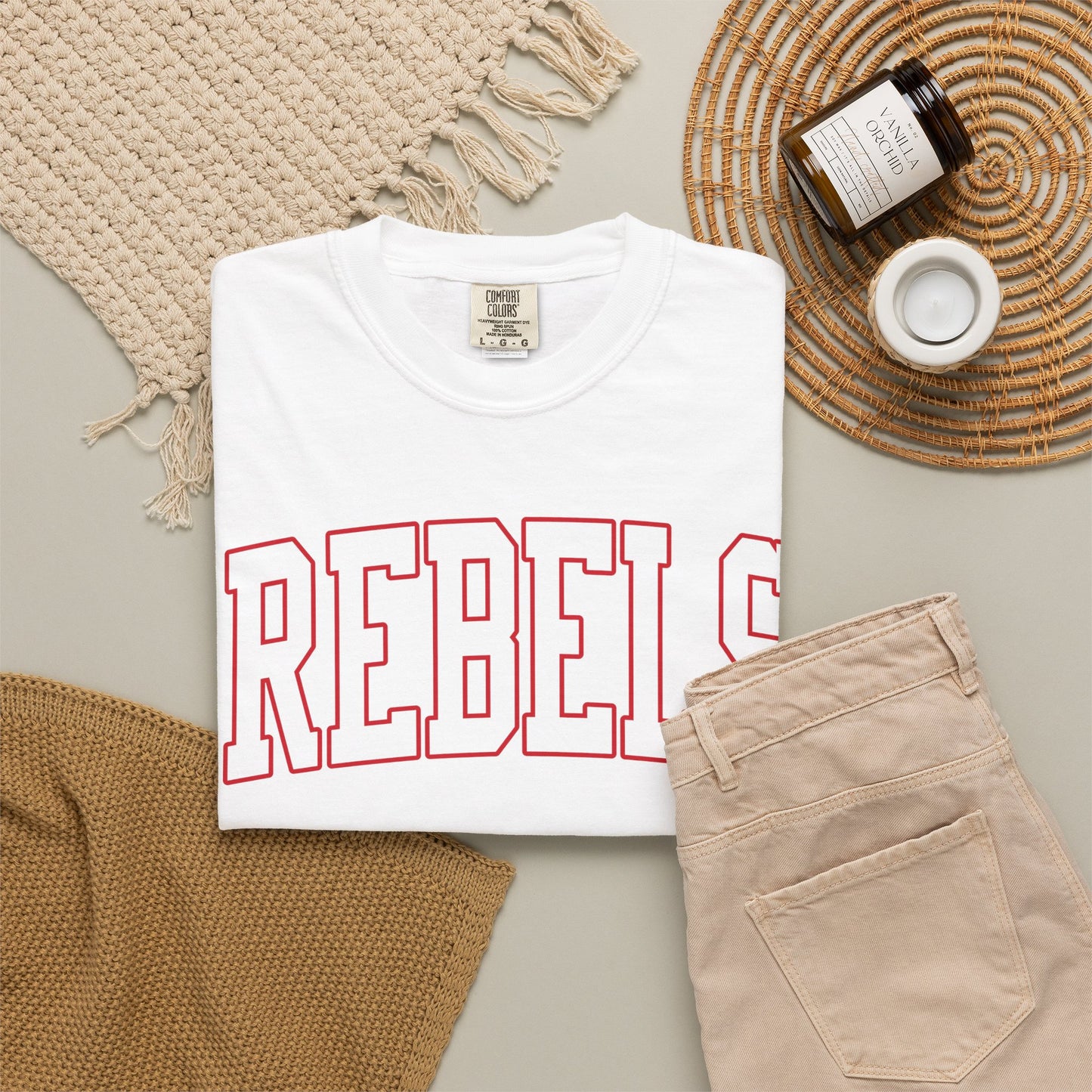 Arched Red Rebels - Comfort Colors Tee