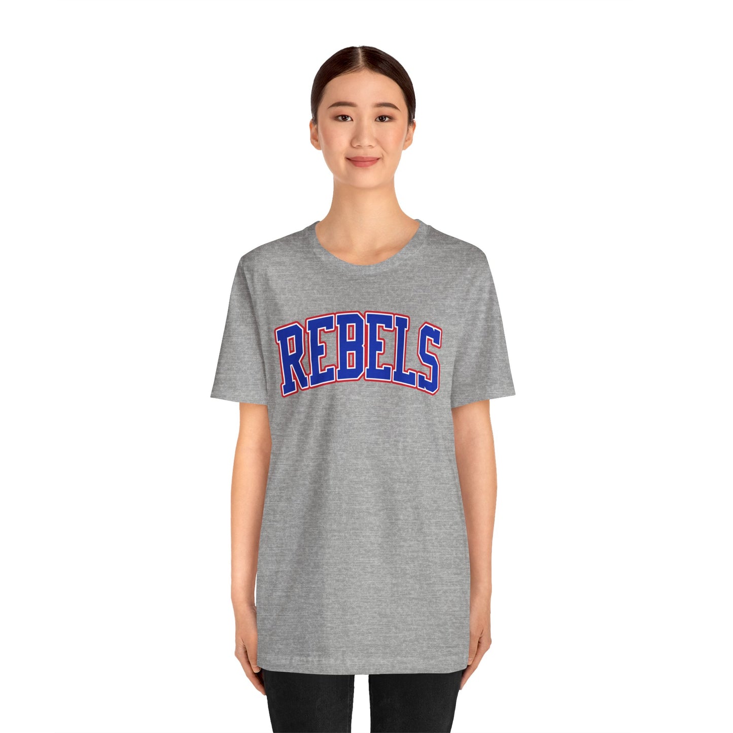 Rebels Collegiate T-Shirt — Red White Blue Team Tee